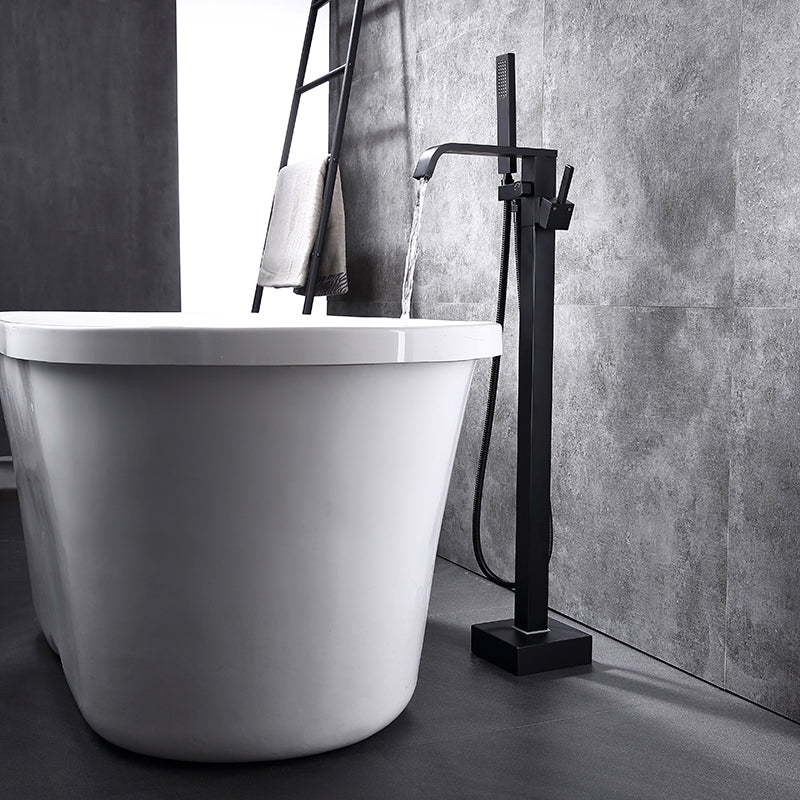 Floor Mounted Metal Freestanding Tub Filler Swivel Freestanding Faucet