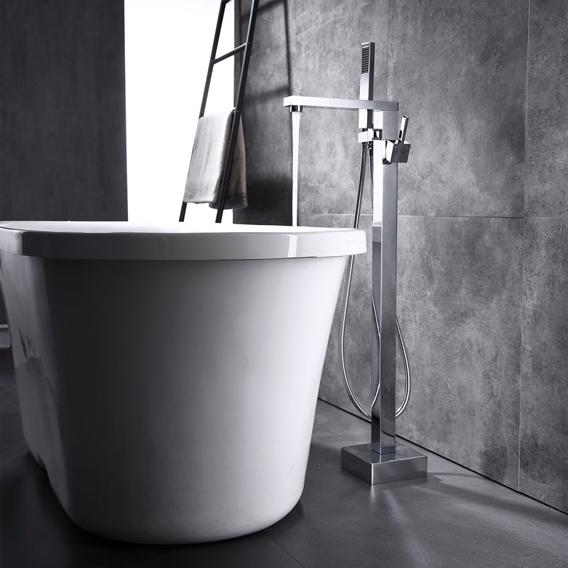 Floor Mounted Metal Freestanding Tub Filler Swivel Freestanding Faucet