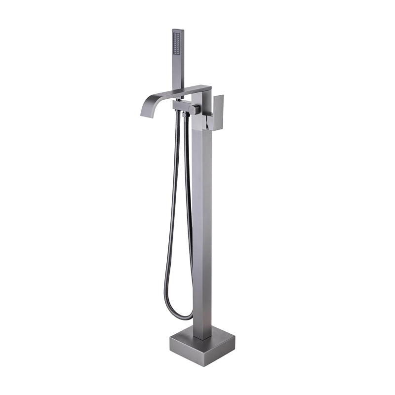 Floor Mounted Metal Freestanding Tub Filler Swivel Freestanding Faucet