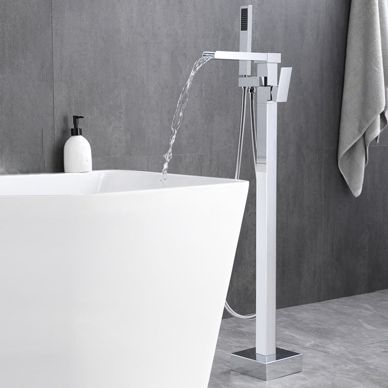 Floor Mounted Metal Freestanding Tub Filler Swivel Freestanding Faucet