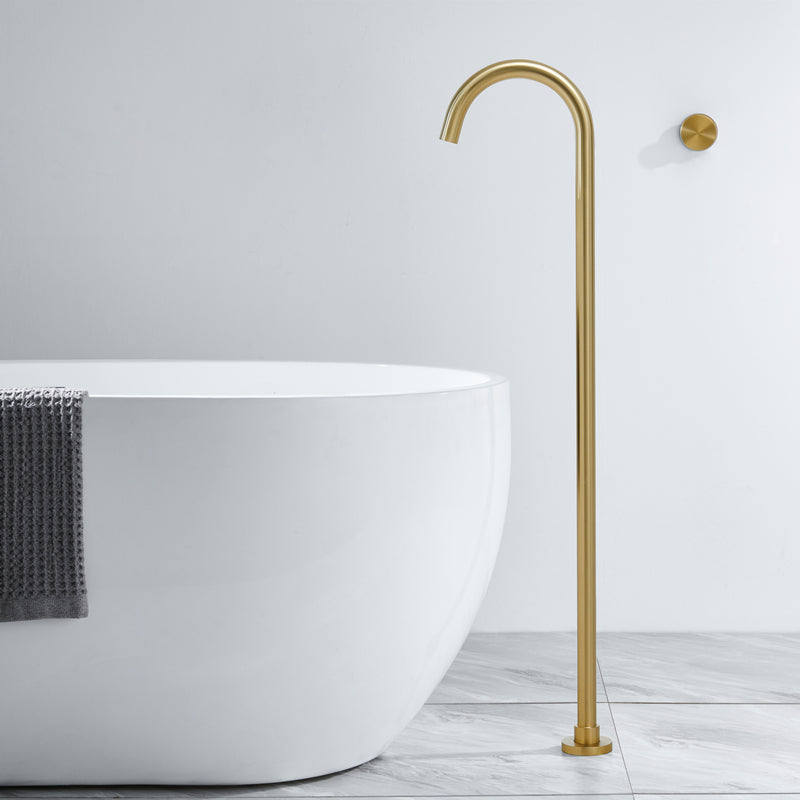 Floor Mounted Metal Freestanding Tub Filler Swivel Freestanding Faucet