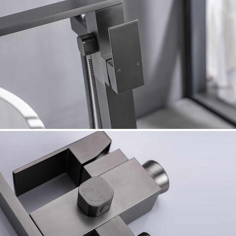 Floor Mounted Metal Freestanding Tub Filler Swivel Freestanding Faucet
