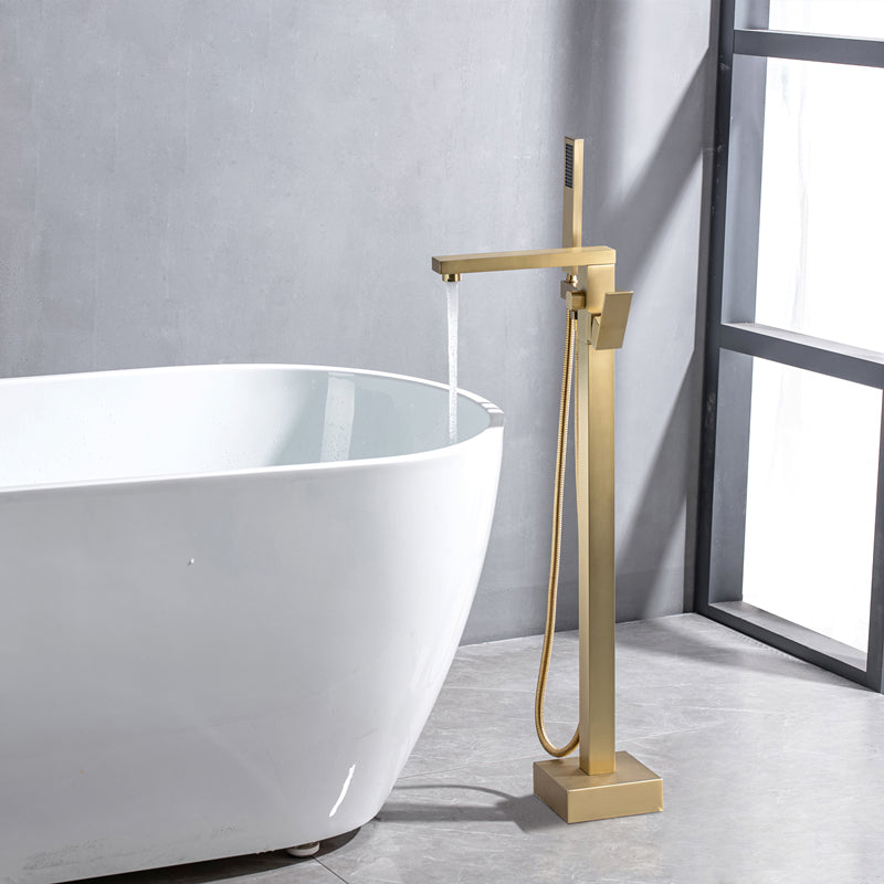 Floor Mounted Metal Freestanding Tub Filler Swivel Freestanding Faucet