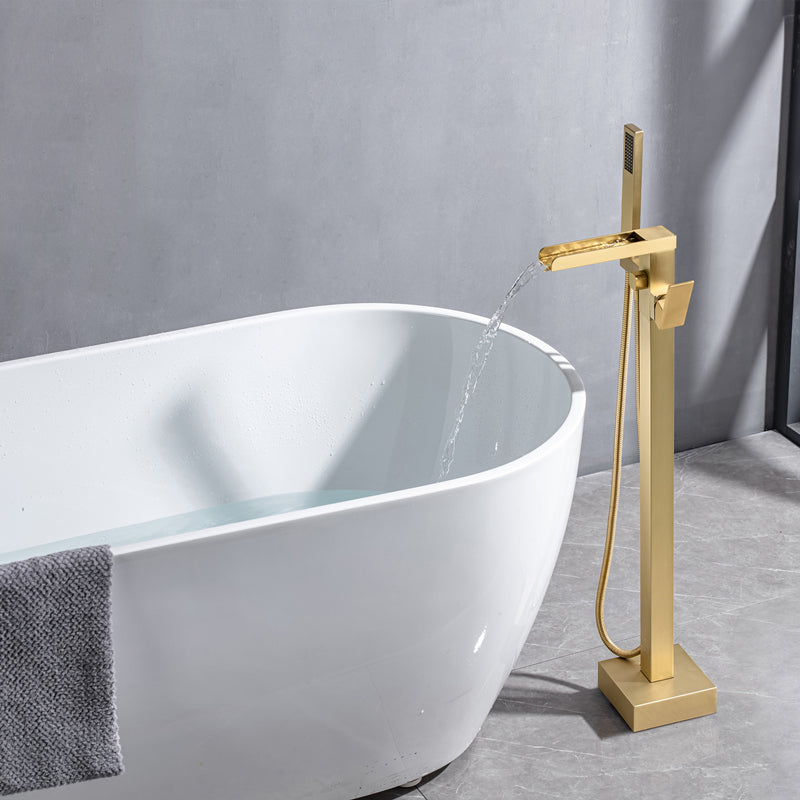 Floor Mounted Metal Freestanding Tub Filler Swivel Freestanding Faucet