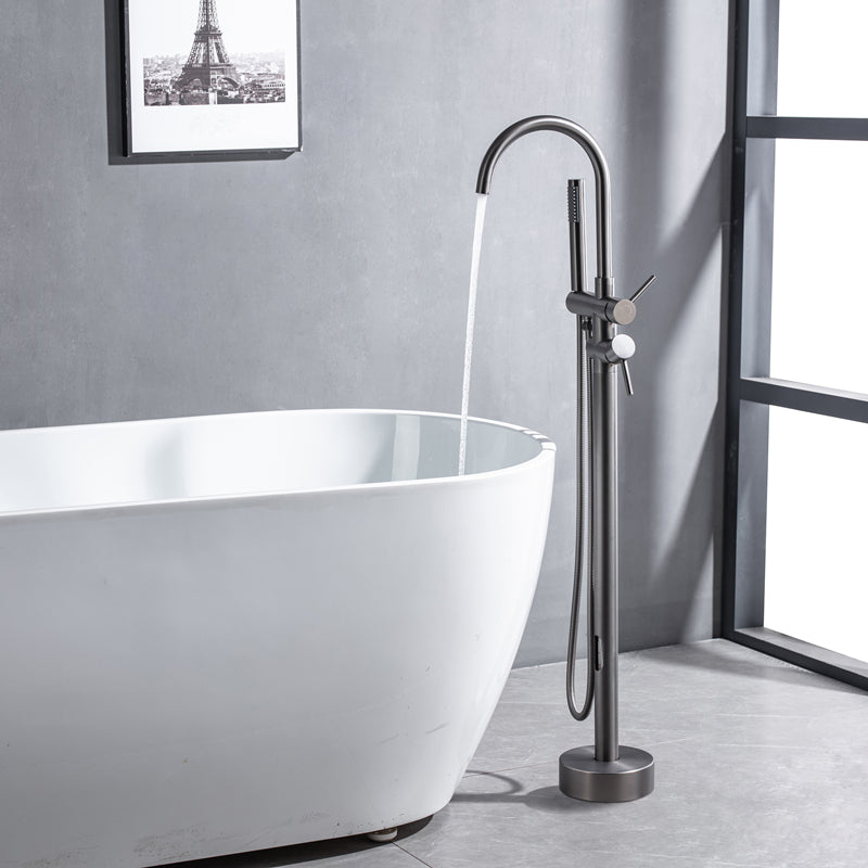 Floor Mounted Metal Freestanding Tub Filler Swivel Freestanding Faucet