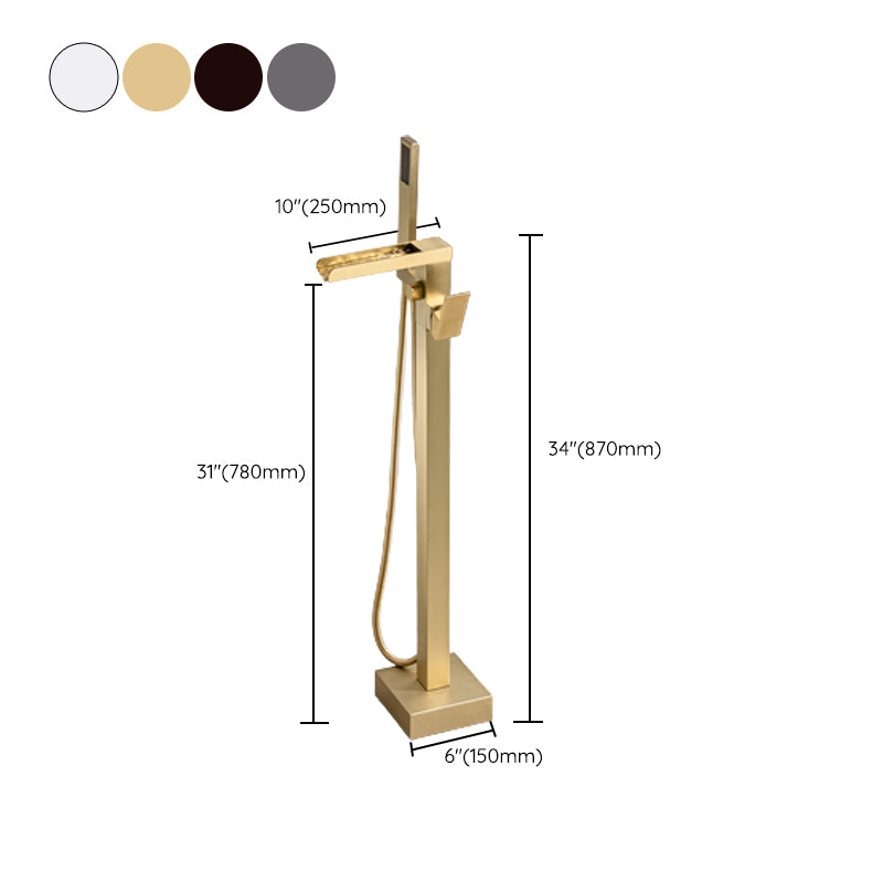 Floor Mounted Metal Freestanding Tub Filler Swivel Freestanding Faucet