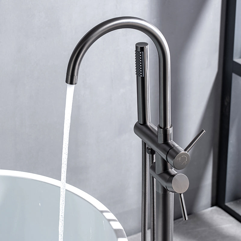Floor Mounted Copper Freestanding Tub Filler Freestanding High Arc Tub Filler Trim