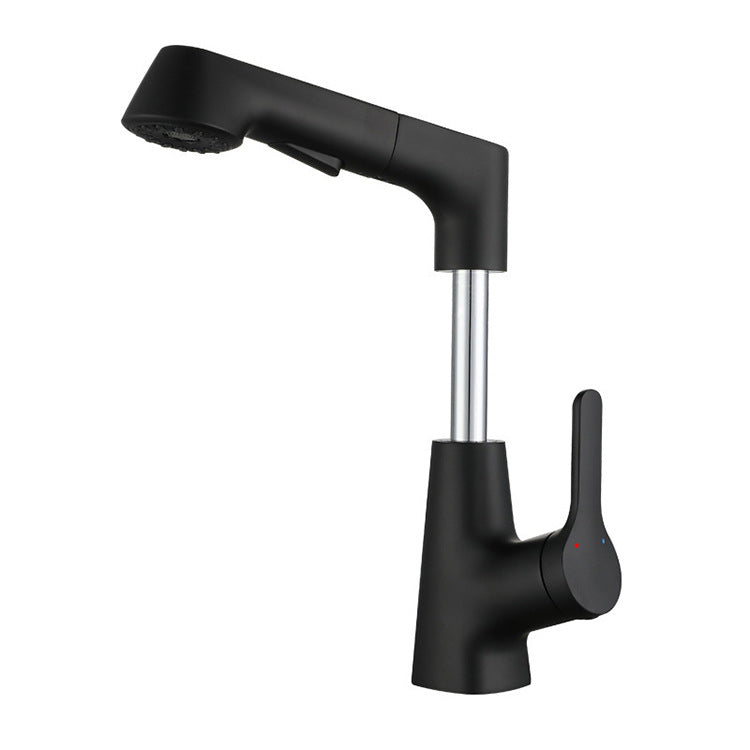 Modern Copper Vessel Faucet Lever Handles Retractable Low Arc Vessel Faucet