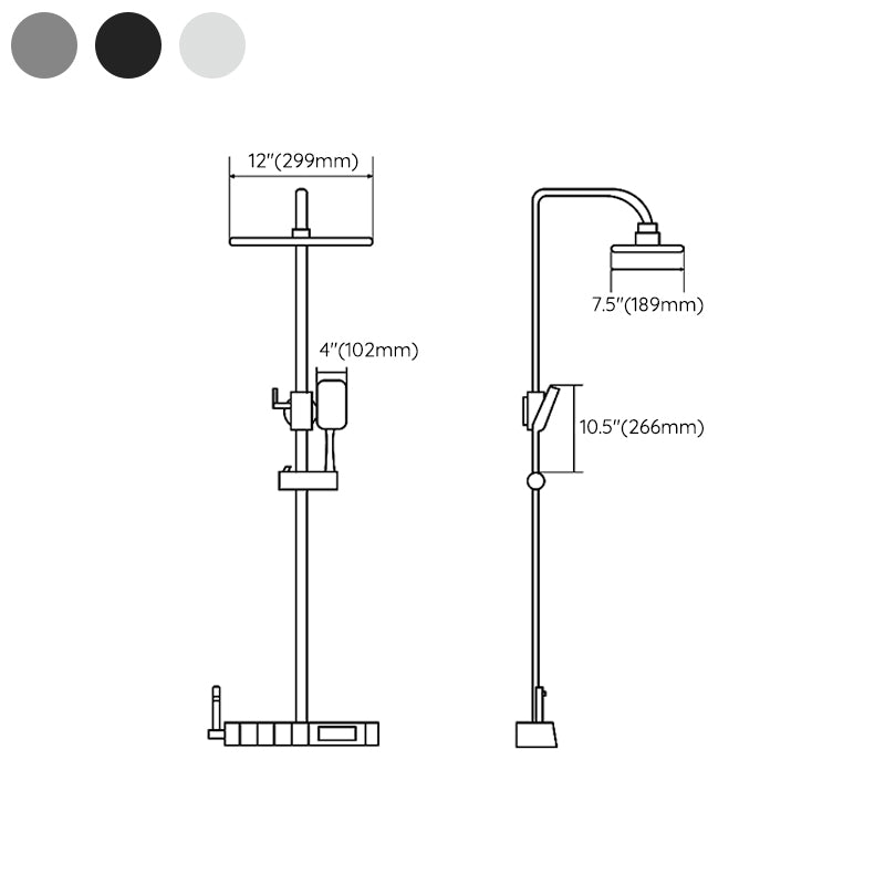 Modern Style Shower System Spot Resist Wall Mounted Rain Shower System