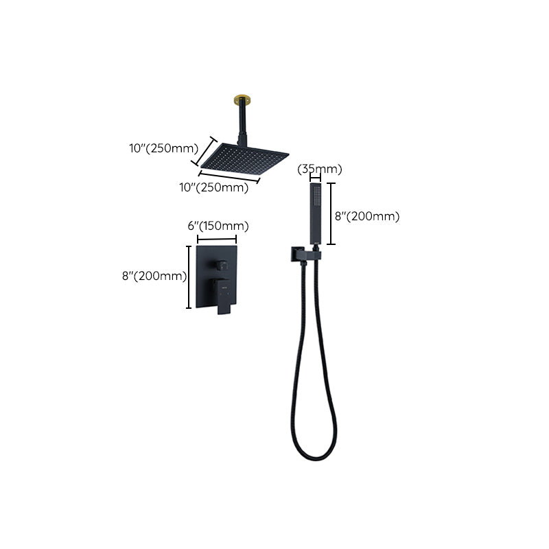 Modern Style Copper Shower System Spot Resist Ceiling Mounted Shower System
