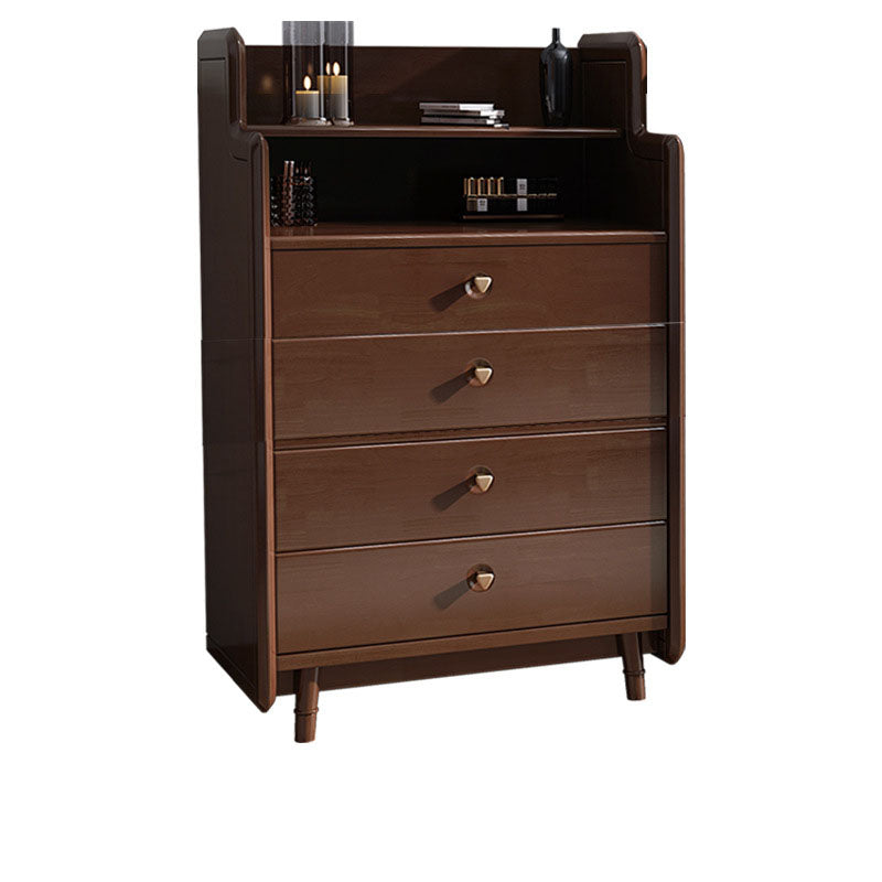 Glam Vertical Solid Wood Storage Chest Bedroom Chest with Drawers
