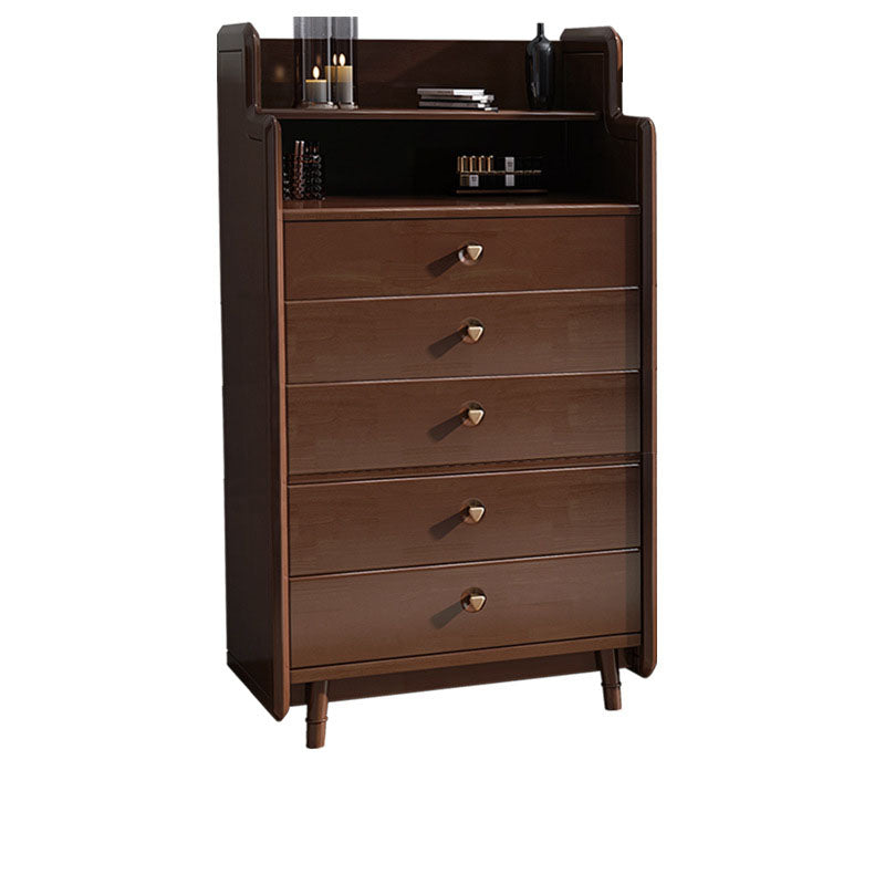 Glam Vertical Solid Wood Storage Chest Bedroom Chest with Drawers