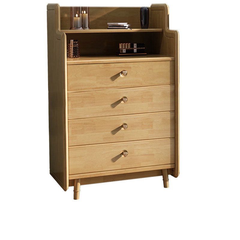 Glam Vertical Solid Wood Storage Chest Bedroom Chest with Drawers
