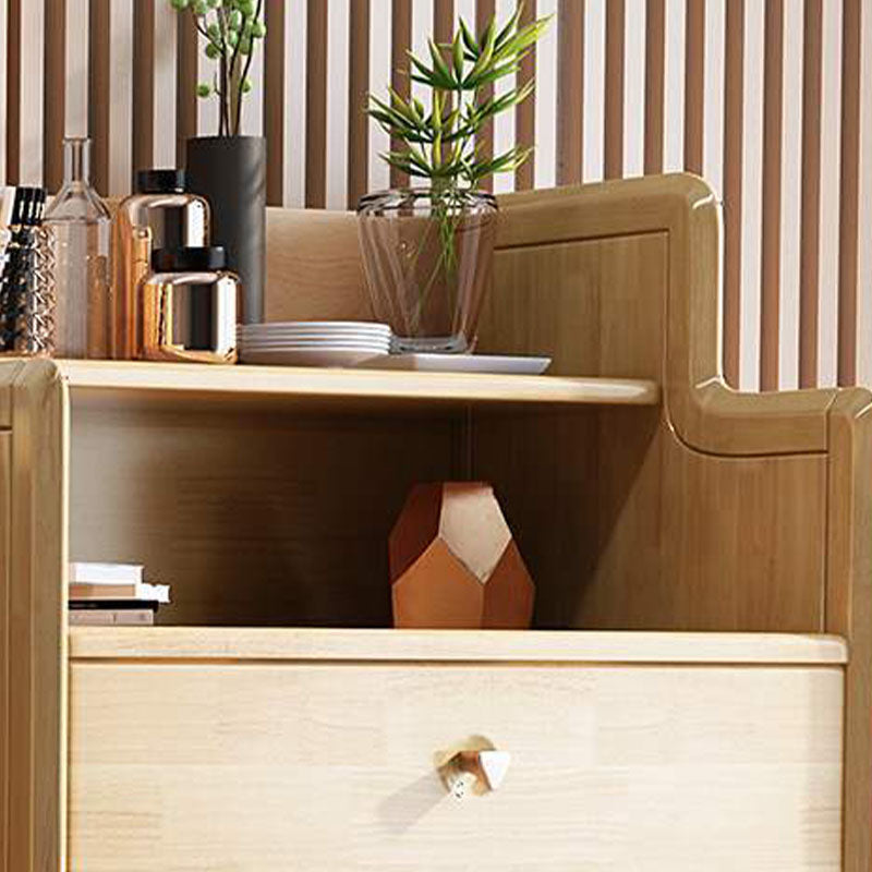 Glam Vertical Solid Wood Storage Chest Bedroom Chest with Drawers
