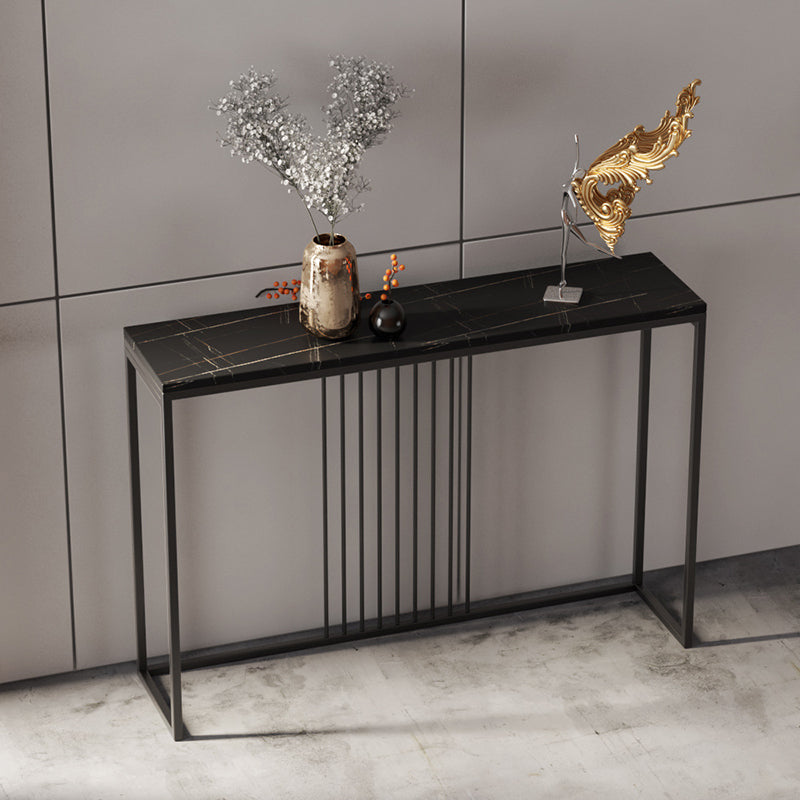 31.5" Tall 1-shelf Console Table Modern Stone Accent Table for Hall