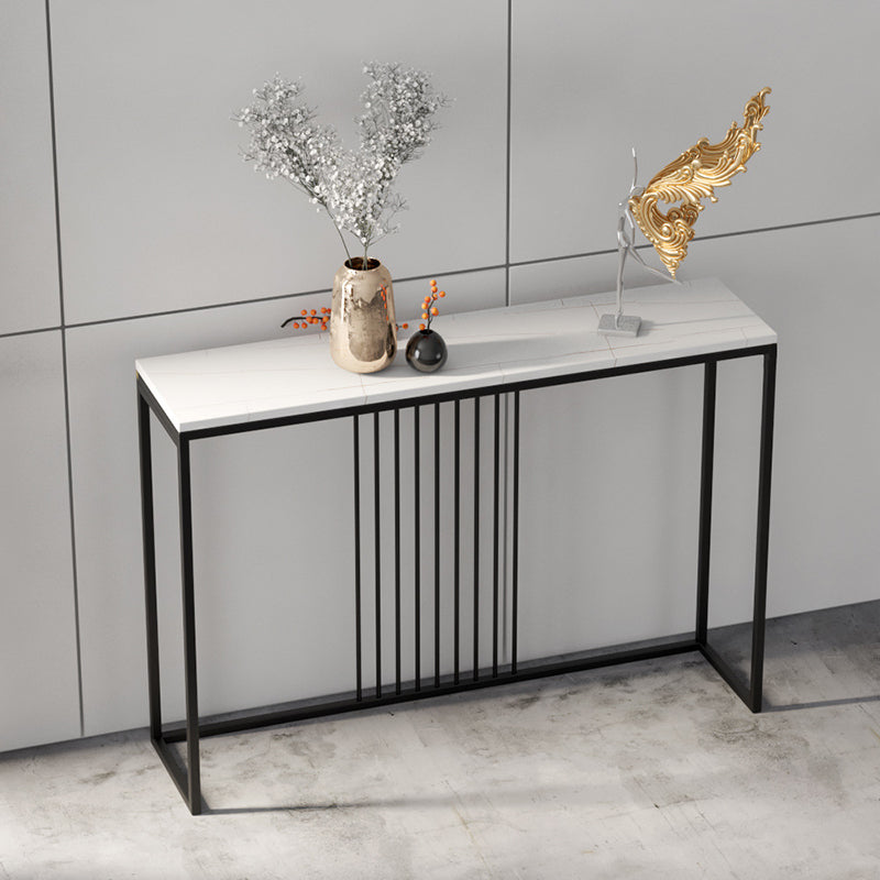 31.5" Tall 1-shelf Console Table Modern Stone Accent Table for Hall