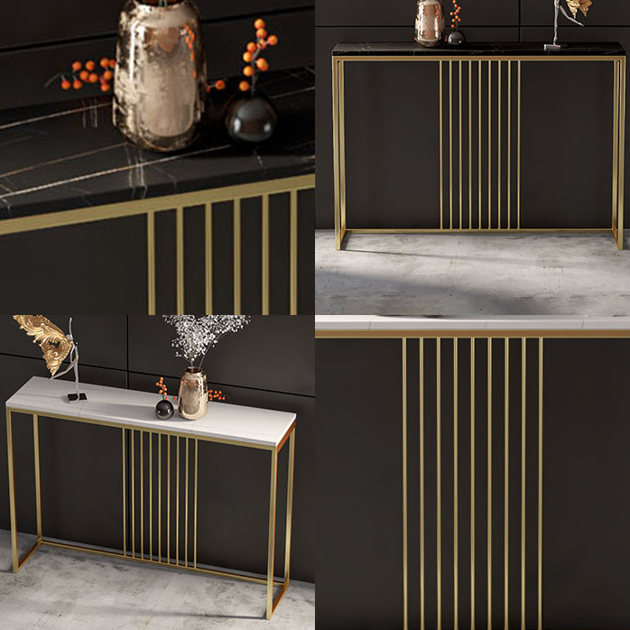 31.5" Tall 1-shelf Console Table Modern Stone Accent Table for Hall