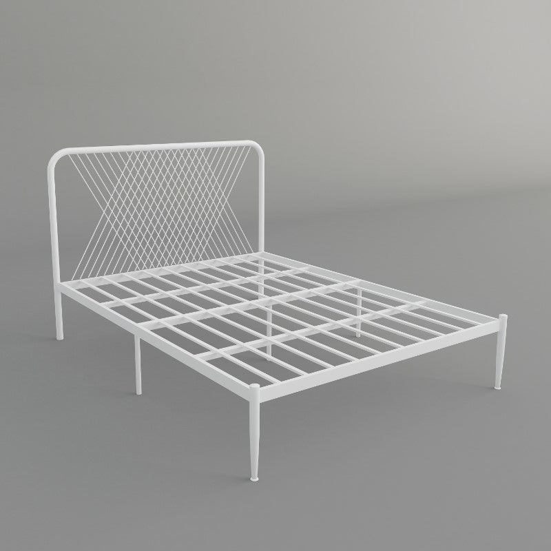 Minimalist Iron Open-Frame Bed Luxurious Metallic Princess Bed Frame