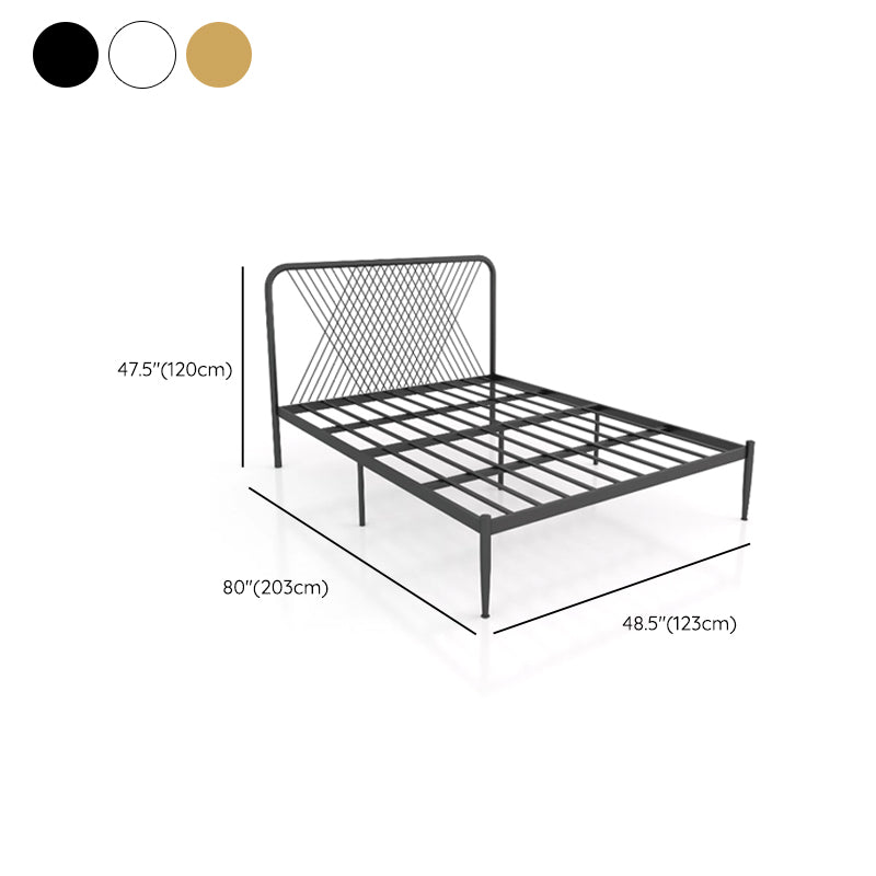 Minimalist Iron Open-Frame Bed Luxurious Metallic Princess Bed Frame