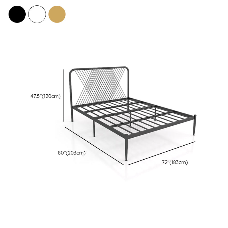 Minimalist Iron Open-Frame Bed Luxurious Metallic Princess Bed Frame