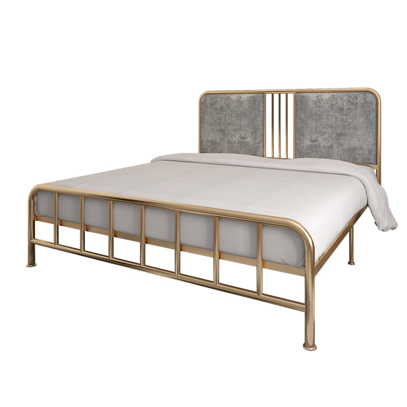Upholstered Metal Open-Frame Bed 43.3-In High Golden Bed Frame