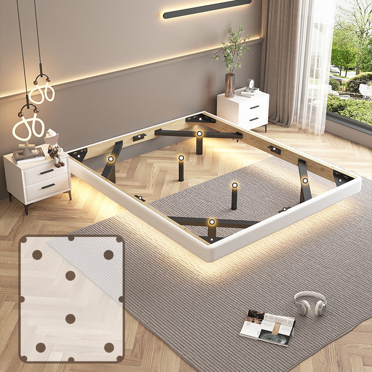 Contemporary Platform Bed Wood and Upholstered Platform Bed Frame with Metal Legs