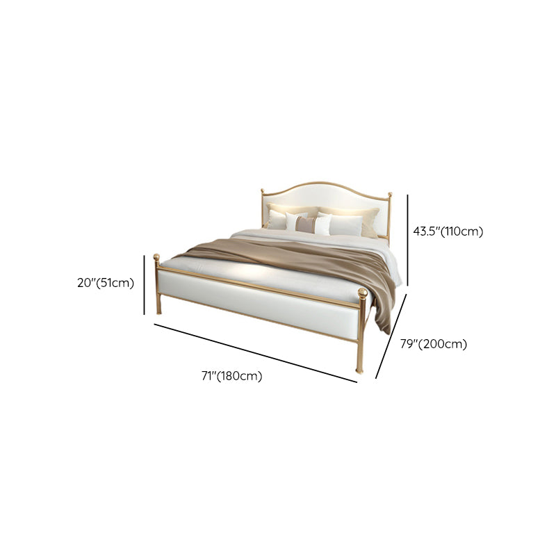 Modern Panel Bed Mattress Included Metal Standard Bed with Custom Gold Legs