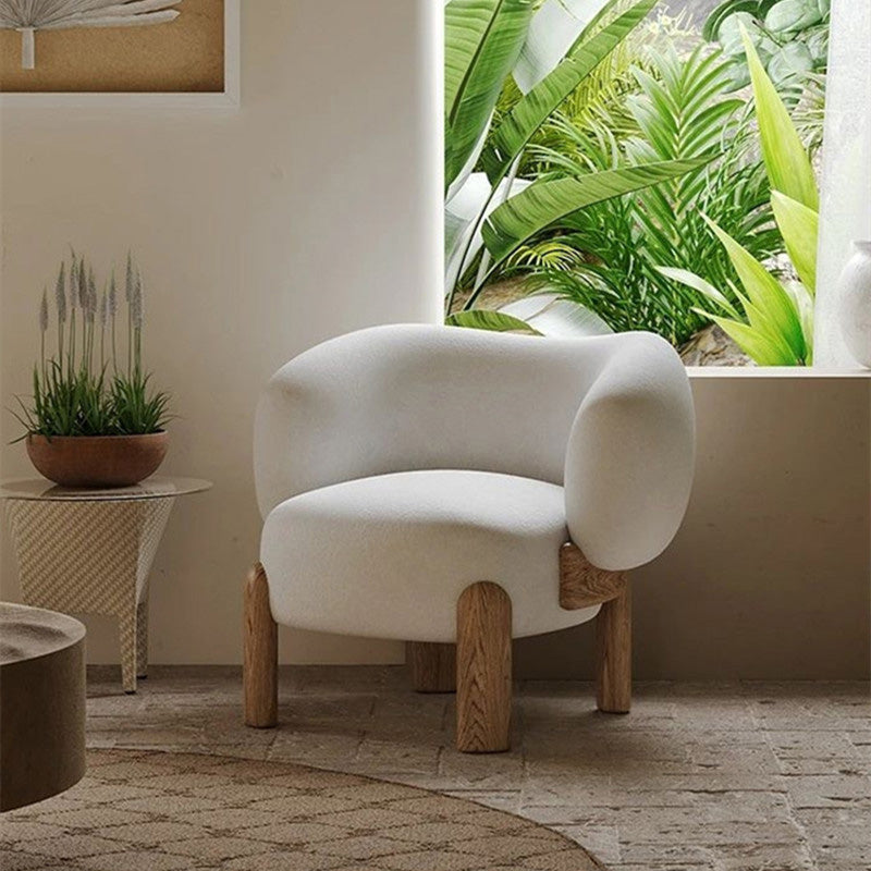 Contemporary Basic Four Leg Armchair Bedroom Solid Color Arm Chair
