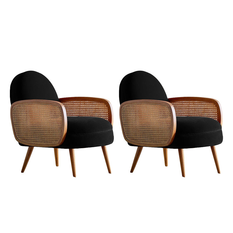 Mid-century Fixed Back Accent Armchair Bedroom Solid Color Accent Chair