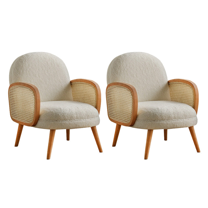 Mid-century Fixed Back Accent Armchair Bedroom Solid Color Accent Chair