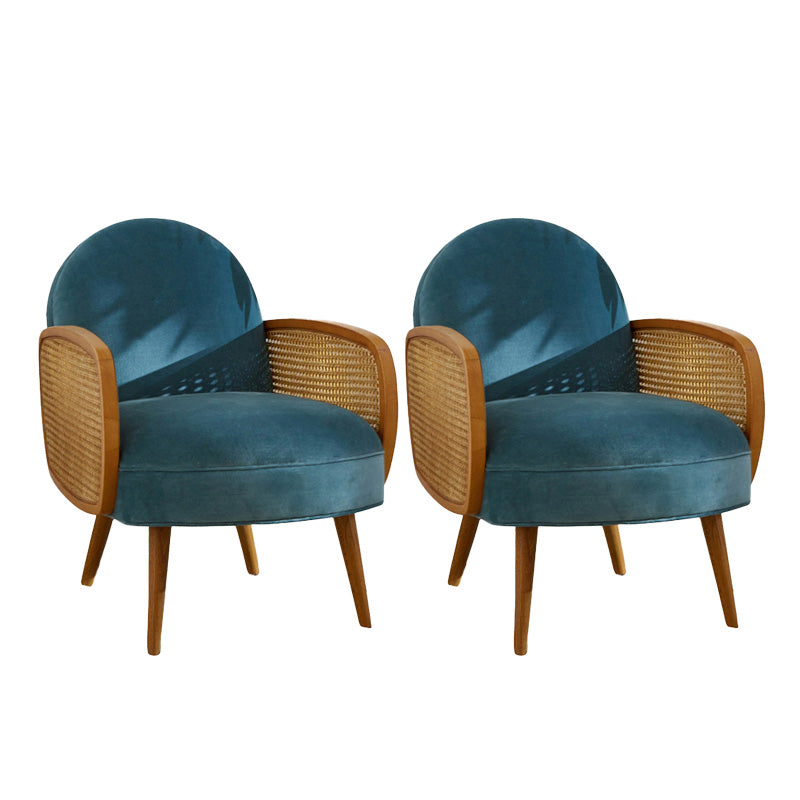 Mid-century Fixed Back Accent Armchair Bedroom Solid Color Accent Chair