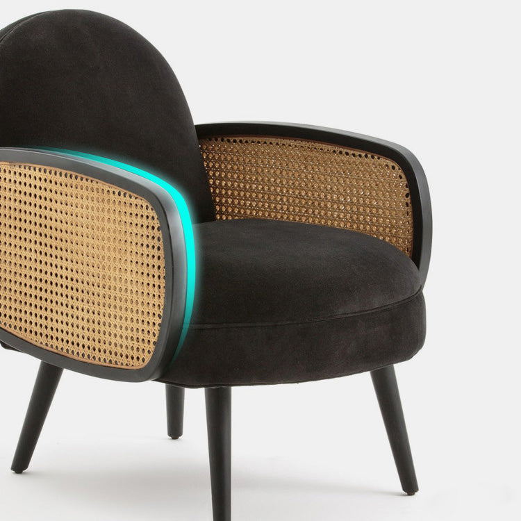 Mid-century Fixed Back Accent Armchair Bedroom Solid Color Accent Chair