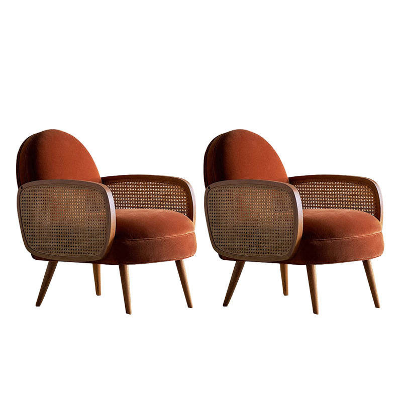 Mid-century Fixed Back Accent Armchair Bedroom Solid Color Accent Chair