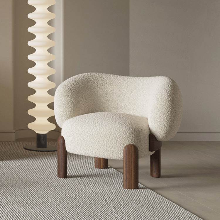 Contemporary Fixed Back Barrel Chair Bedroom Solid Color Lounge Chair