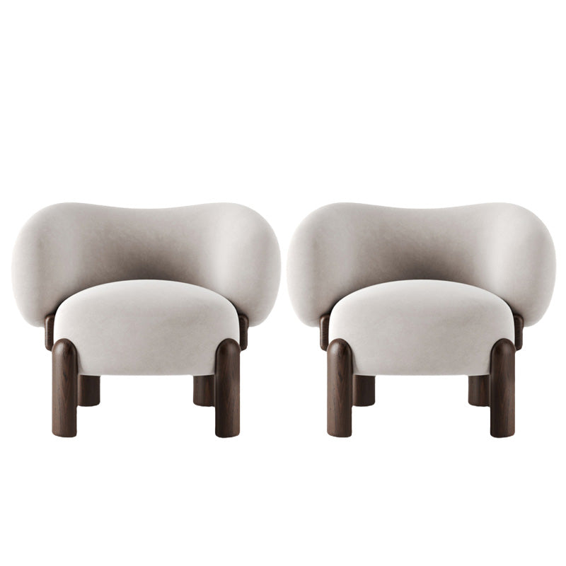 Contemporary Fixed Back Barrel Chair Bedroom Solid Color Lounge Chair
