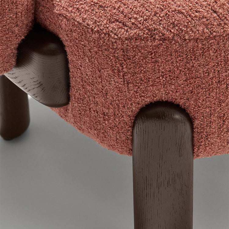 Contemporary Fixed Back Barrel Chair Bedroom Solid Color Lounge Chair