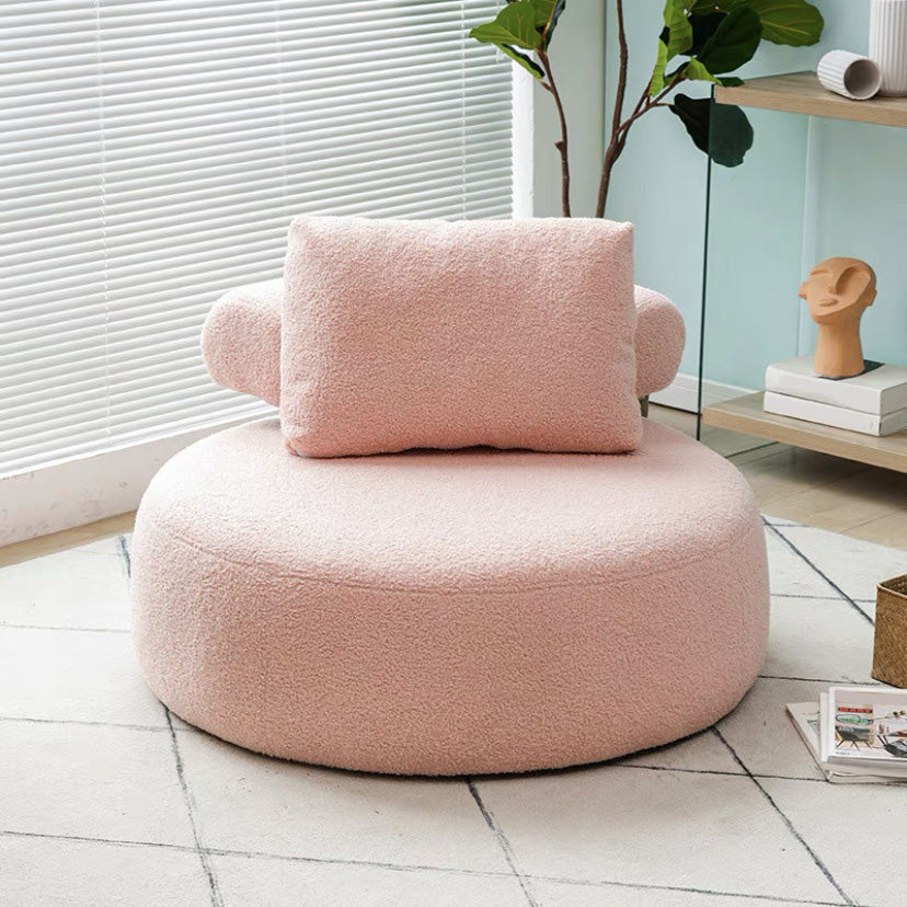 Contemporary Fixed Back Lounge Chair Bedroom Solid Color Lounge Chair