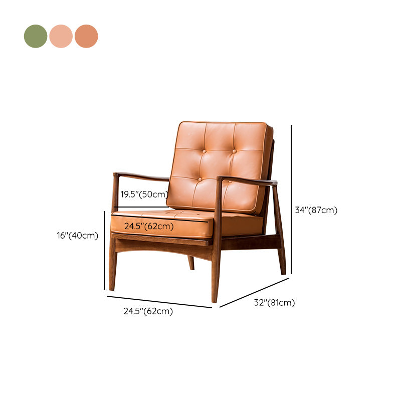 Basic Four Legs Lounge Chair Contemporary Tufted Cushions Accent Armchair