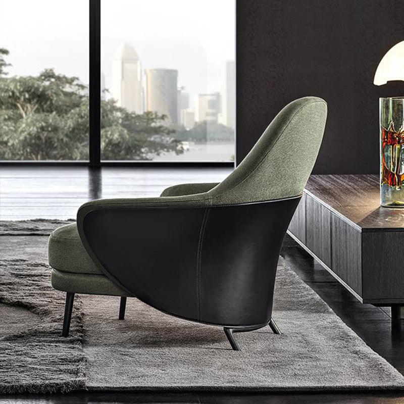 Basic Four Legs Lounge Chair Contemporary Solid Color Accent Armchair