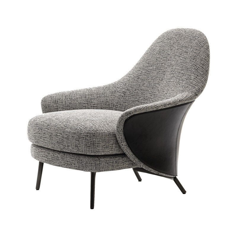 Basic Four Legs Lounge Chair Contemporary Solid Color Accent Armchair
