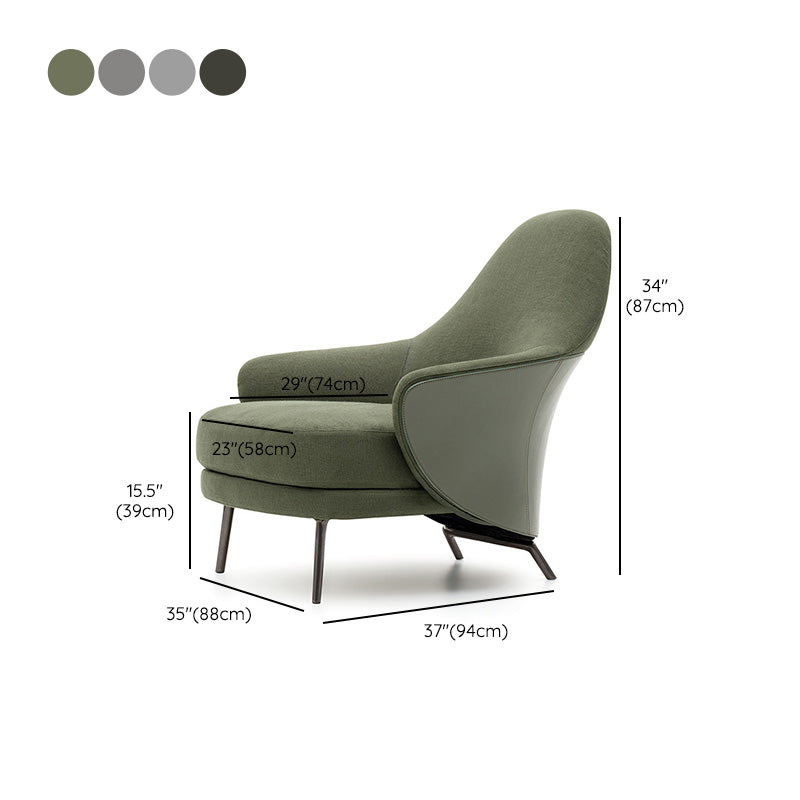 Basic Four Legs Lounge Chair Contemporary Solid Color Accent Armchair