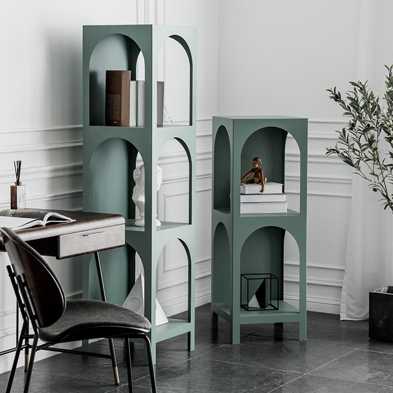 Scandinavian Shelf Bookcase Metal Standard Book Shelf with Rectangular Shelves