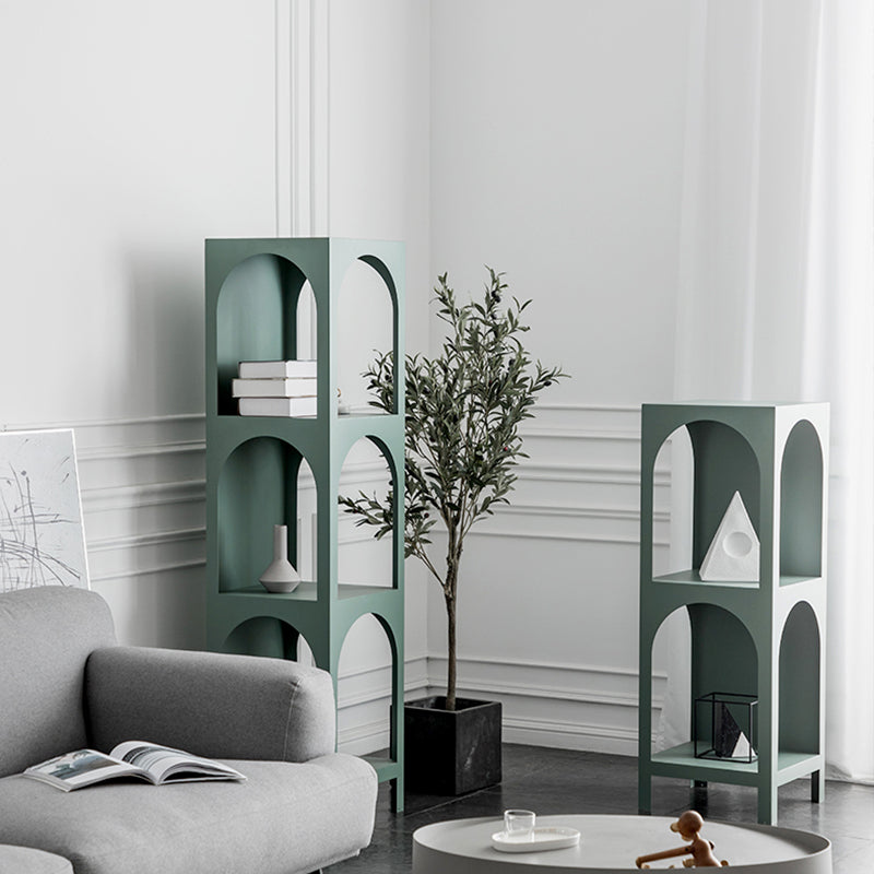 Scandinavian Shelf Bookcase Metal Standard Book Shelf with Rectangular Shelves