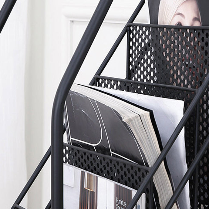 Industrial Closed Back Bookcase Metal Standard Bookshelf with Shelves