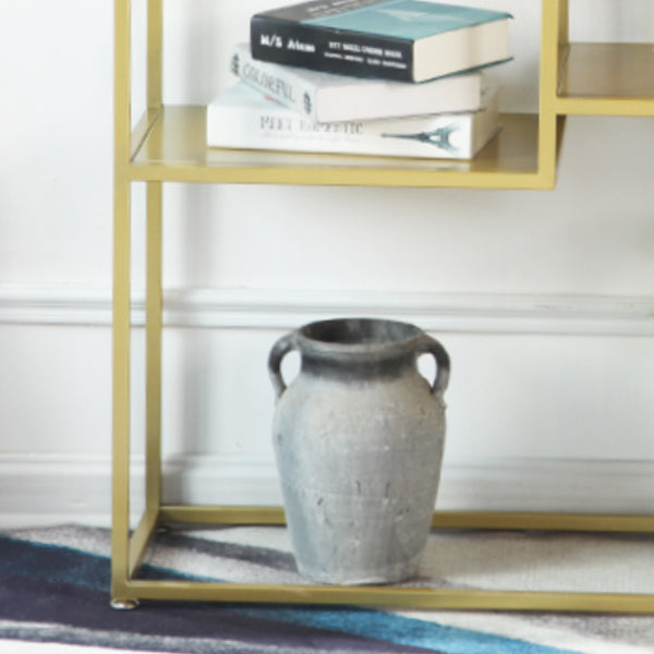 Metal Etagere Bookcase Scandinavian Open Back Bookshelf with Shelves