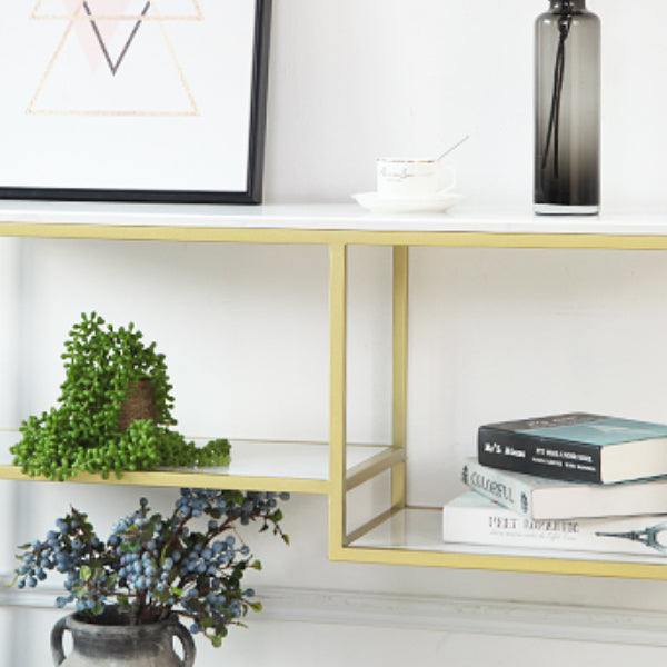 Metal Etagere Bookcase Scandinavian Open Back Bookshelf with Shelves