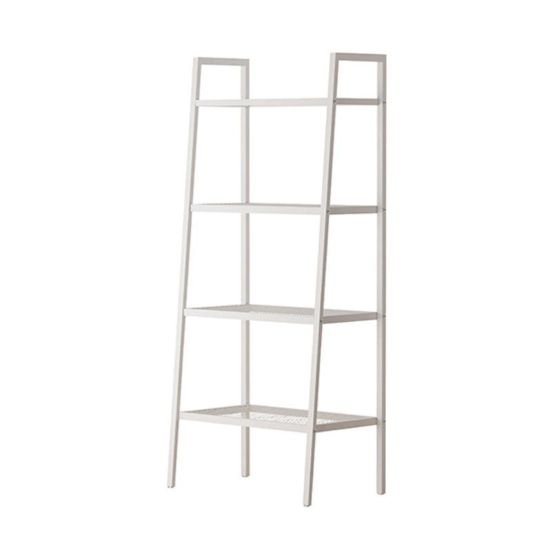 Scandinavian Open Back Bookshelf Ladder Metal Bookcase with Shelves