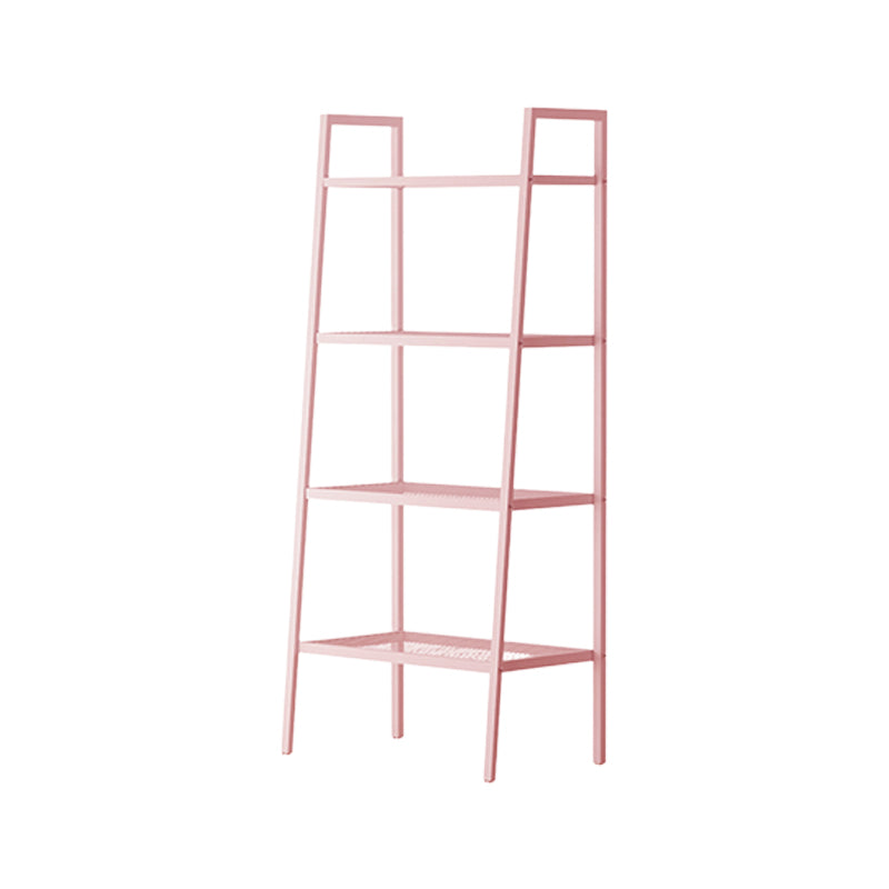 Scandinavian Open Back Bookshelf Ladder Metal Bookcase with Shelves