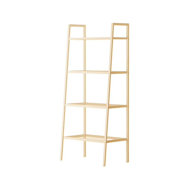 Scandinavian Open Back Bookshelf Ladder Metal Bookcase with Shelves