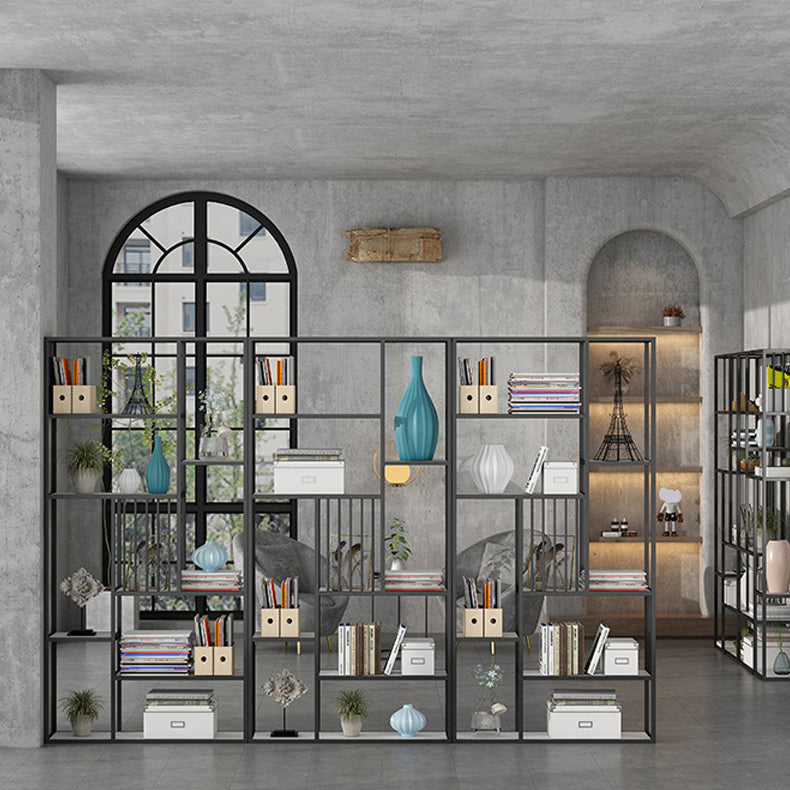 Antique Finish Shelf Bookcase Metal Etagere Bookshelf with Shelves